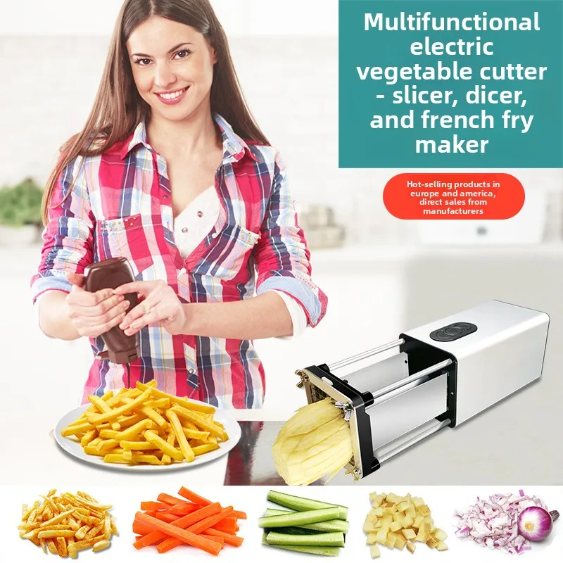 Electric Slicer, Potatoes, Multi-function Vegetable Cutter, Slicing and Dicing, French Fries Fryer
