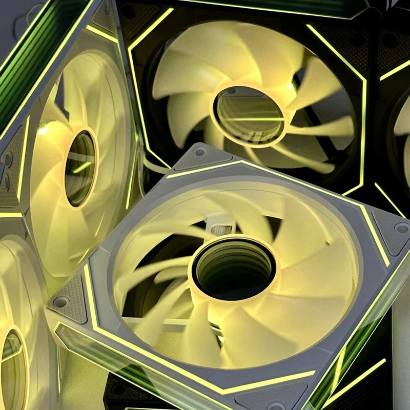 Сторона вентилятора корпуса Prism 6Pro, синхронизированный ШИМ, интеллектуальный контроль температуры, белый