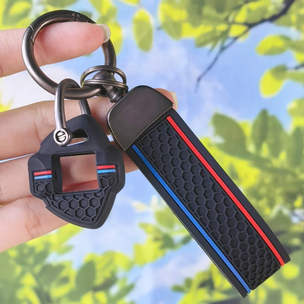 Honeycomb Tricolor Stripe Motorcycle Key Cover With Keychain For Suzuki GSX-S750 GSX-S1000 GSX-S1000GT GSXS750 GSXS1000