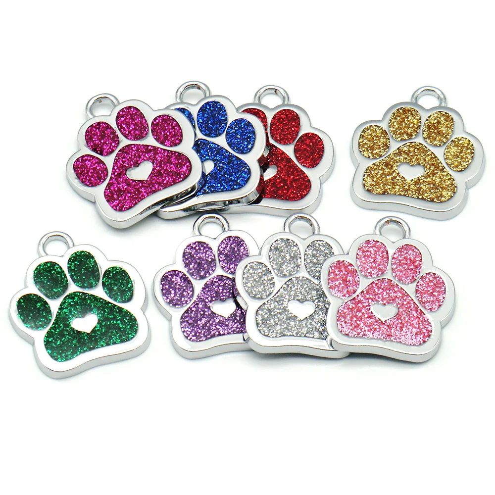 Wholesale 20pcs Dog Tag Engraved Pet Dog Collar Accessories NamePendant Anti-lost Pet Supplies Personalized Metal Key Ring Plate