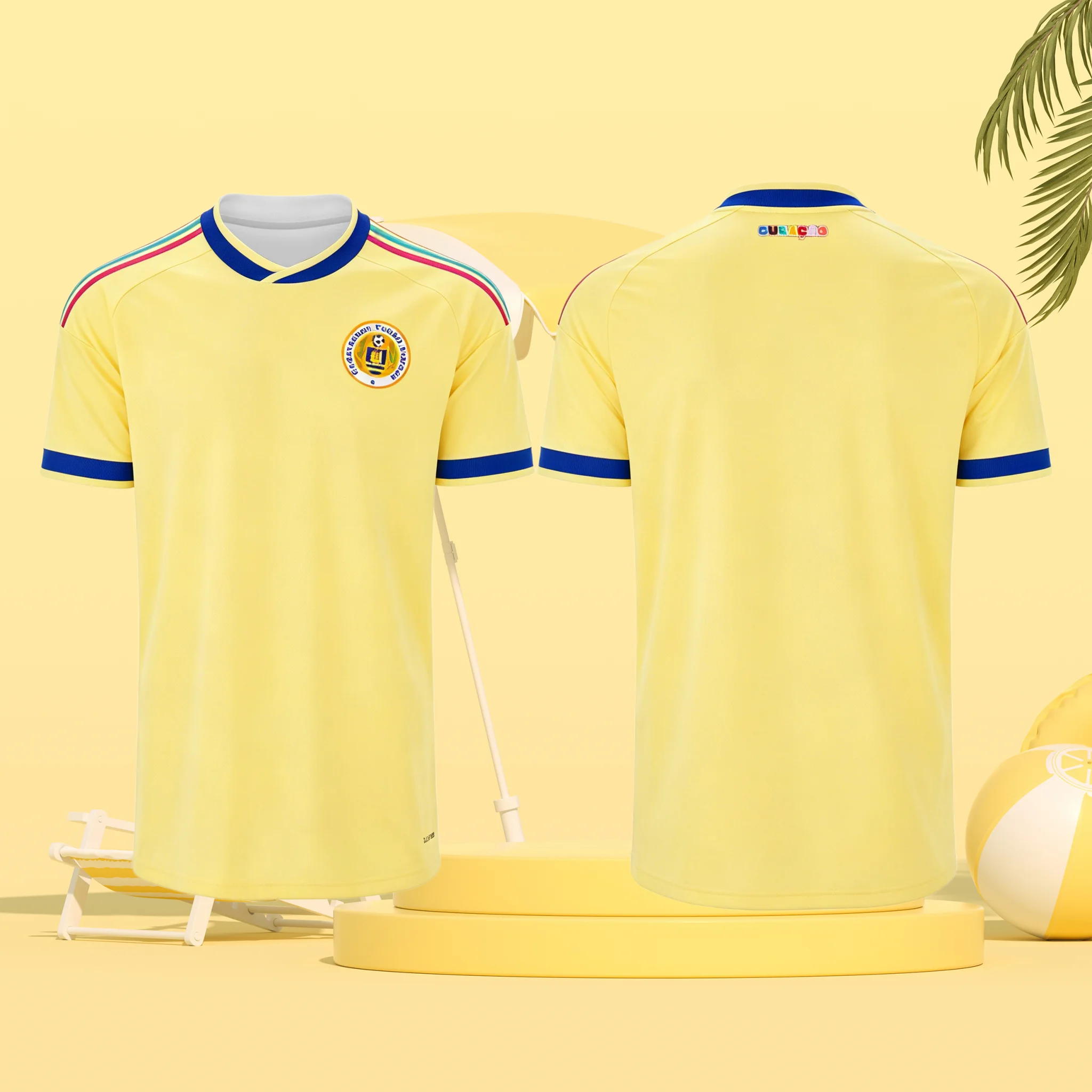 Nueva Camiseta de Fútbol Federación Curazao 2026 para Aficionados, Transpirable, Informal, Deportiva, Amarilla, para Hombre, Mujer y Niños