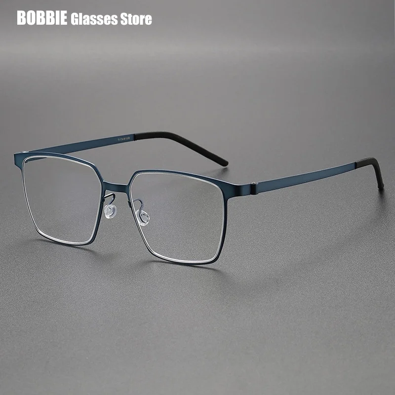 Square Titanium Ultralight Glasses Frame Men Screwless Prescription Eyeglasses Women Moypia Eyewear Denmark Brand Design 9637