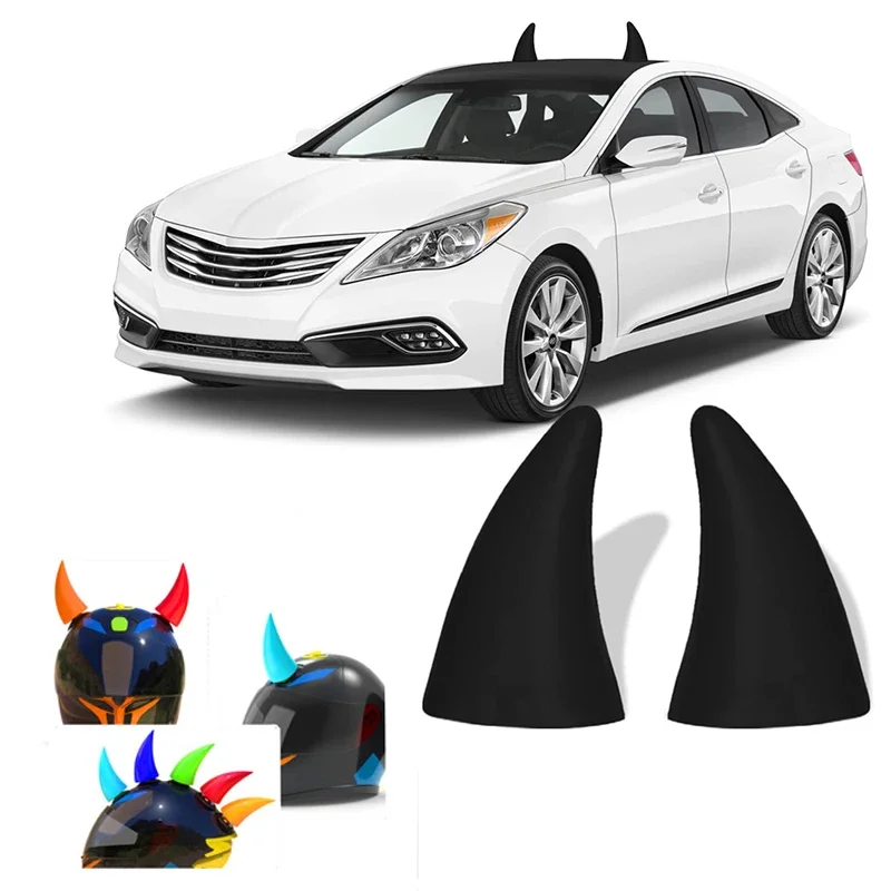 3D Devil Horns Sticker Bumper Decor for Car, Antenna Roof Top Stickers Anti-Collision Protector Car motorcycle Accessories