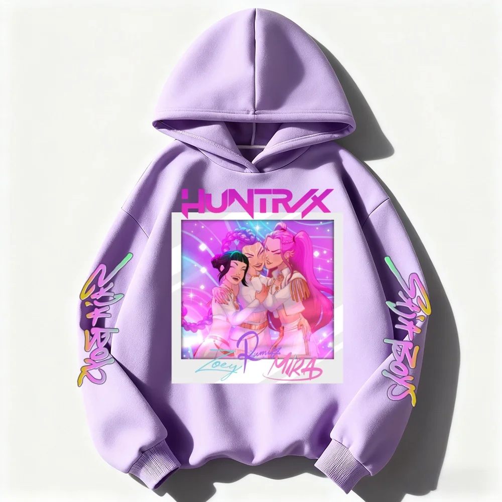 

2025 Movie KPop Demon Hunters Cartoon Girls Boys Hoodies Children's Korean Wave Print Fashion Casual Tops Casual Girls Clothing