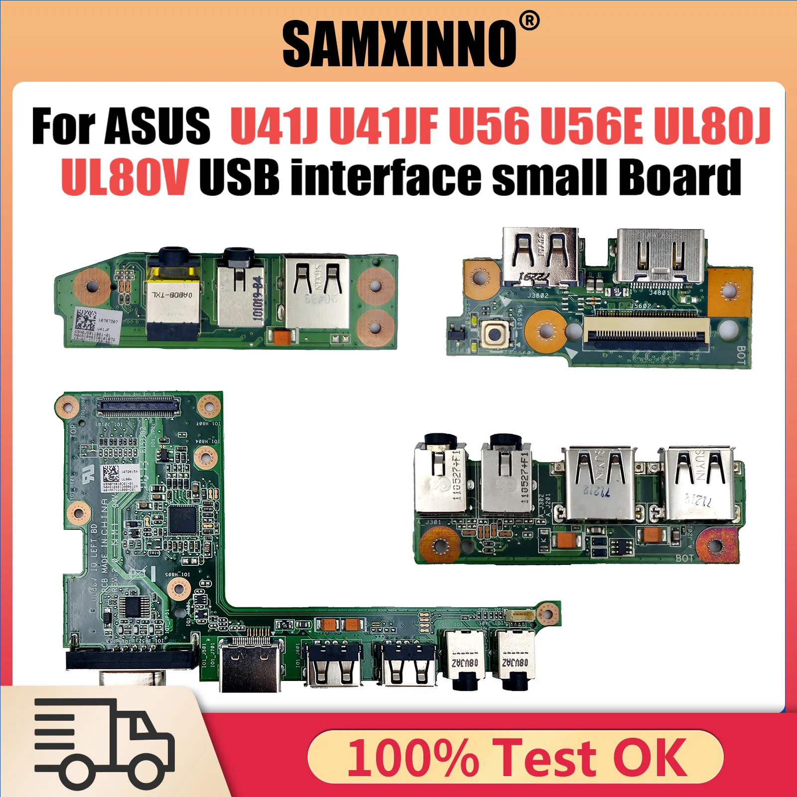 

For ASUS U41J U41JF U56 U56E UL80J UL80V Q400A U47VC U47A Laptop USB interface small Board 100% Tested Fast Ship