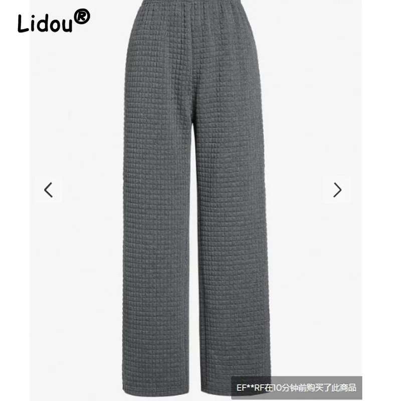 

2023 Autumn and Winter Women's New Fashion Loose Casual Home Sports Waffle Straight Fit Comfortable Versatile Pants