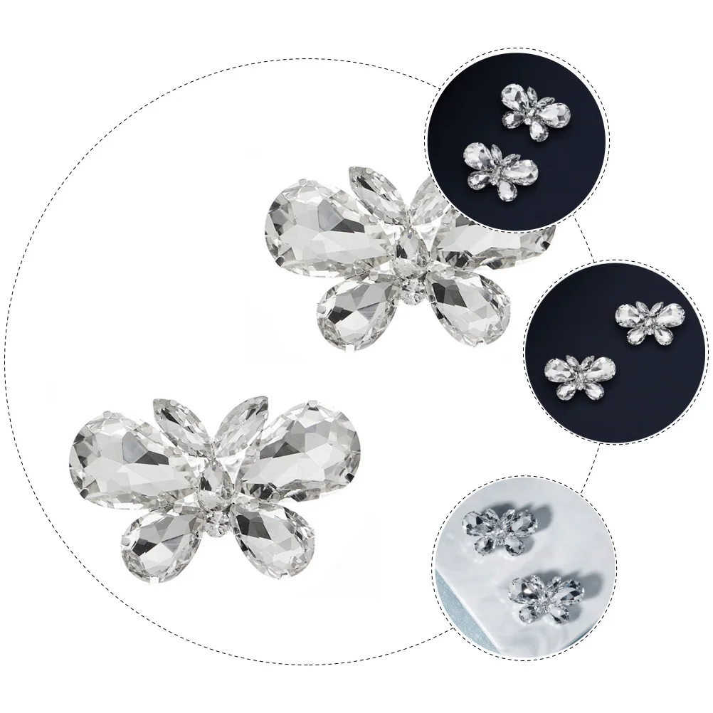 

Rhinestone Buckles pcs Crystal Alloys Wedding Party Decorative Shoe Clips Exquisite Shoe Buckles Universal Adornments