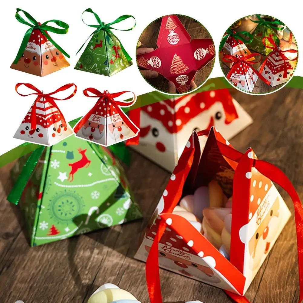 Christmas triangle party gift box Festive Holiday Decorations for Wrapping Presents and Party Favors Perfect for parties N3H5