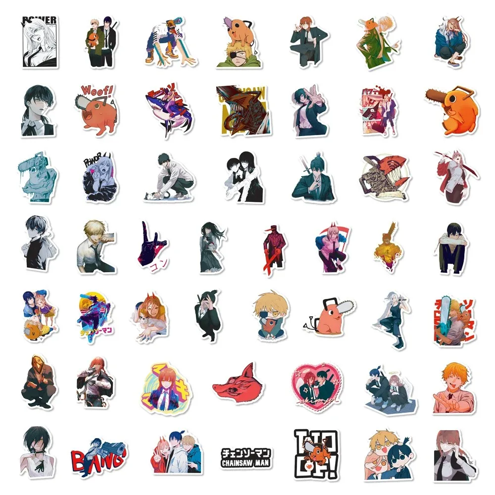 10/30/50pcs Pochita Chainsaw Man Stickers Cool Denji Makima Sticker Waterproof Skateboard Luggage Motorcycle Funny Anime Decals