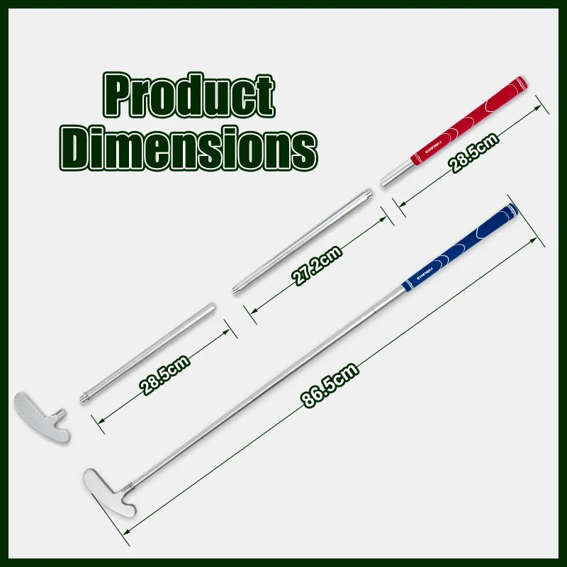 PLAYEAGLE Golf Putter Clubs Callapsable Two-Way Right Left Hand For Kids Junior Adults Aluminum Alloy Putter Practice Training
