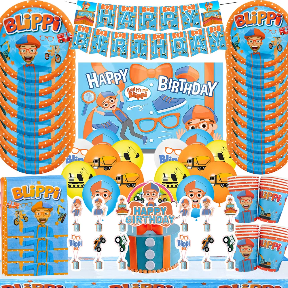 Image of Cartoon Orange Englischlehrer Geburtstagsparty Deko Tischgeschirr Ballon Becher Tischdecke Teller Kinder- & Partyzubehör