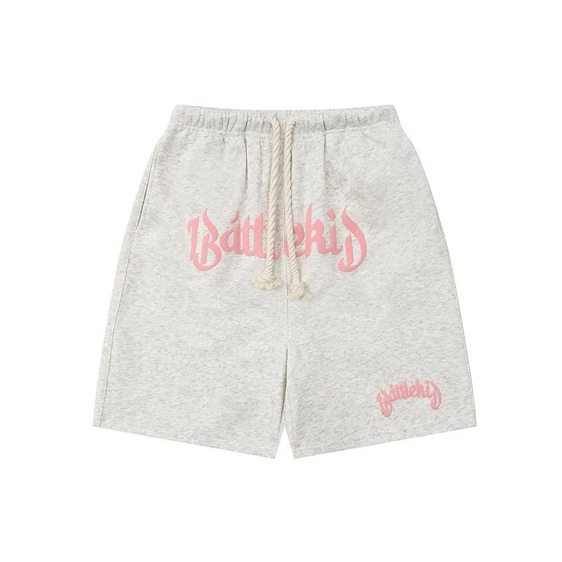 Summer New American Retro Street Apparel Hiphop Fashion Brand Print Loose Relaxed High Waist Men's and Women's Capris