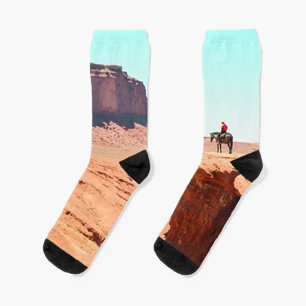 Cowboy in Monument Valley Socks warm winter Christmas Male Socks Women's