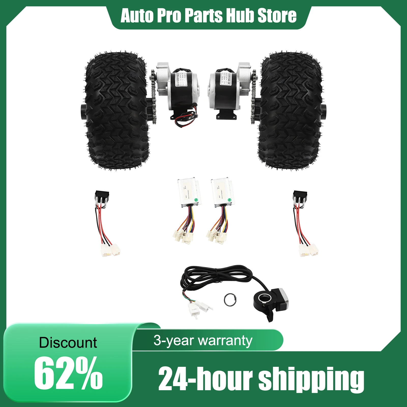 

Комплект для переоборудования 10-дюймового полного двигателя, комплект двойных колес 24 В, 250 Вт, электрическая тачка с комплектом дроссельной заслонки для большого пальца