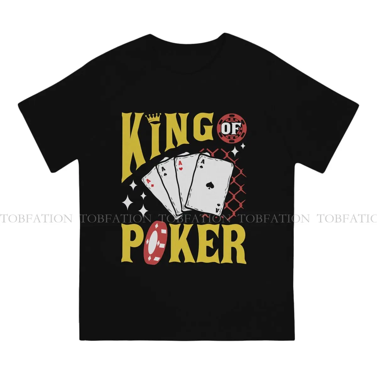 King of Poker Man's TShirt Poker O Neck Short Sleeve 100% Cotton T Shirt Humor High Quality Birthday Gifts