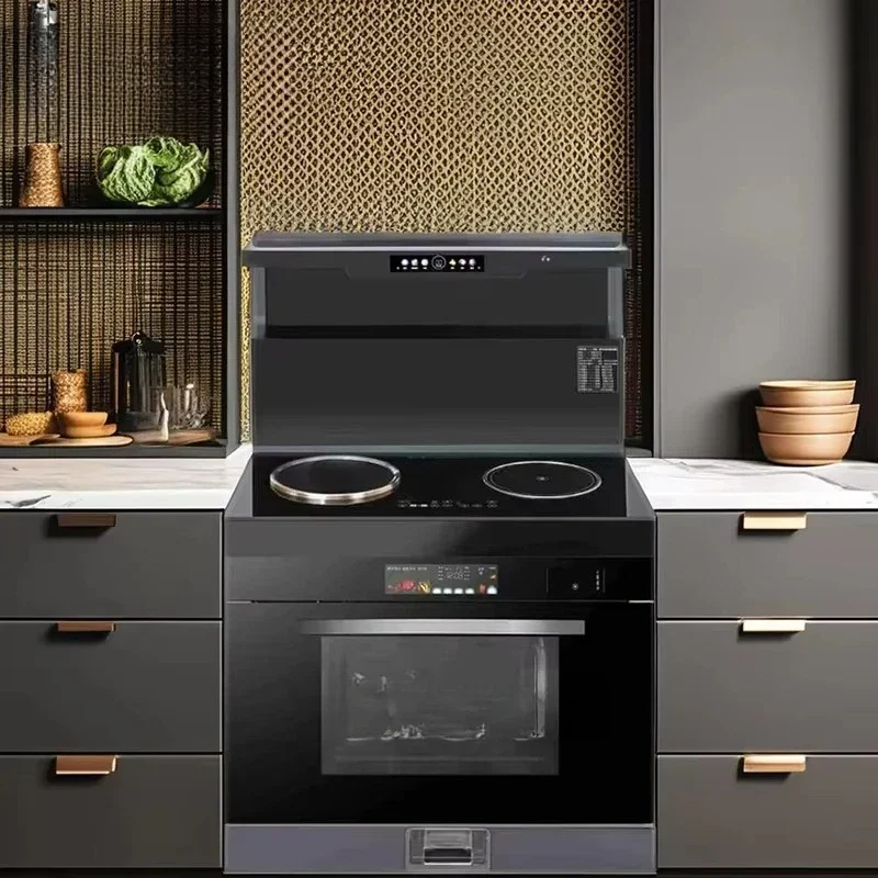 Integrated kitchen range gas electric stove with oven and grill, standalone home RV with built-in household appliances