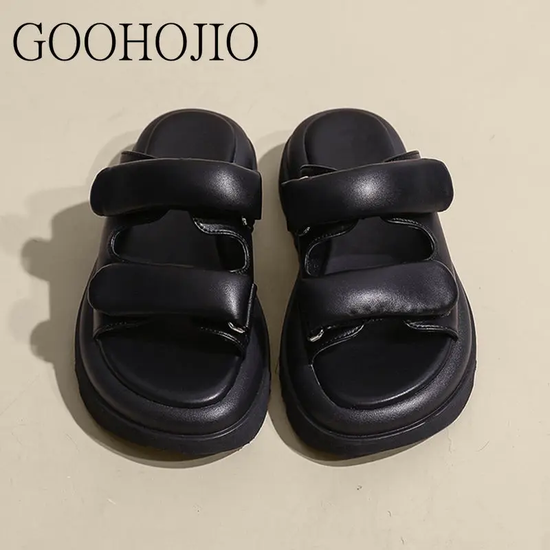 Summer Shoes Women Casual Sandals Hook & Loop Summer Sandals Female Soft Platform Slippers Women Flip Flops Beach Slides Outside