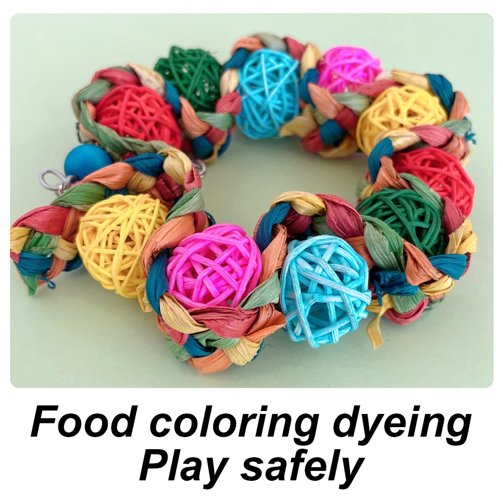 Rattan Ball Bird Swing Toy 5