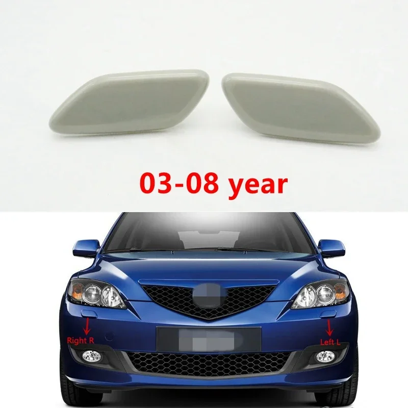 Car Unpainted Headlight Headlamp Washer Nozzle Jet Cover Cleaning Cap For Mazda 3 M3 Axela BK BL 2003-2008-2009-2012-2013-2016