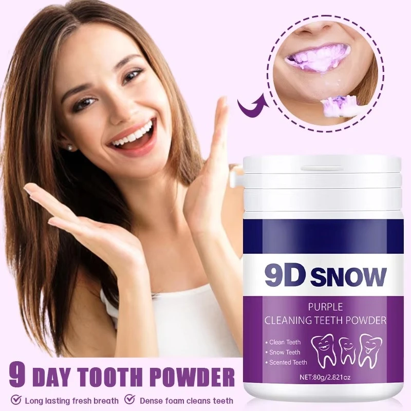 9D Dental Powder Freshens Breath Removes Yellow Tobacco Stains, Eliminates Bad Breath, Mild Formula for Gum Care Toothpaste,3pcs