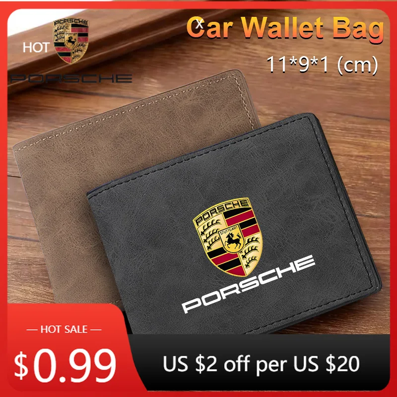 

Car Sticker For Porsche Cayman Cayenne 911 Macan Car Emblem Wallet Bag Credit Card Coin Storage Purse Holder for Porsche Paname