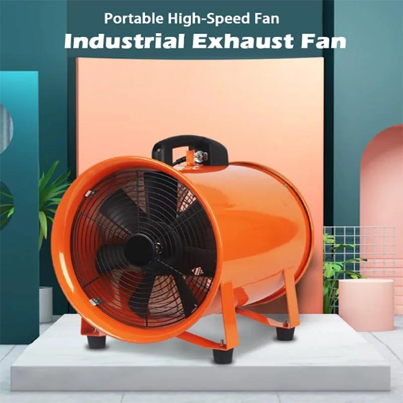 Kipas Aliran Aksial Portabel 24 inci 600mm 220v untuk Pertukaran Udara dan Pengeluaran Limbah Industri, Blower Kecepatan Tinggi, Kipas Saluran Kuat, Dapat Disesuaikan