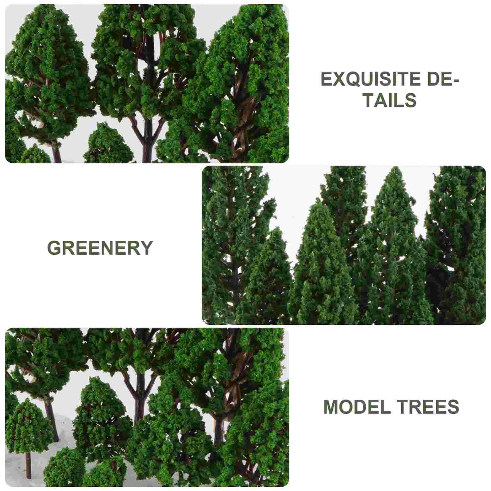 22 Pcs Scenery Architecture Model Plants Green Trees Material Landscape Miniature