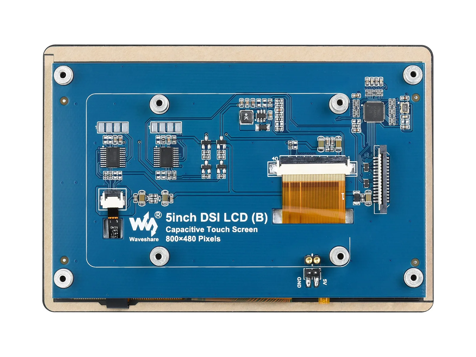 Tela de toque capacitiva de 5 polegadas para Raspberry Pi, interface DSI, 800 × 480