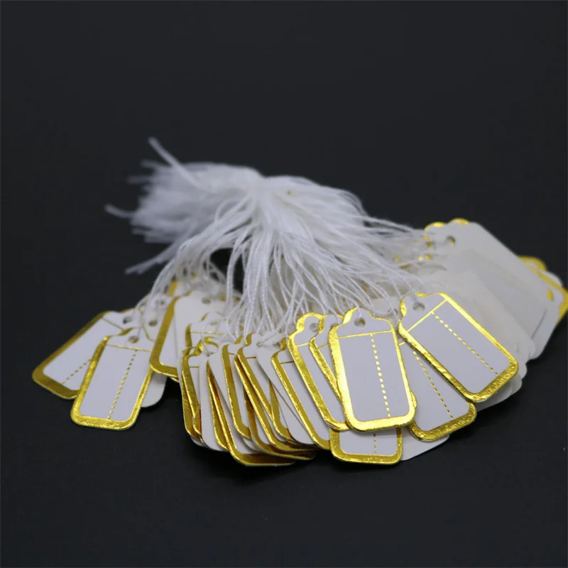 

100/500Pcs Jewelry Price Tags Gold Silver White Merchandise Cloth Pricing Price Label Jewelry Accessories Wholesale