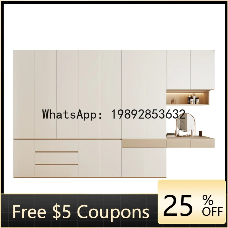 

Z3 Modern Minimalist Solid Wood Style Wardrobe Bedroom Integrated Storage Solid Wood European Pine Board Top-to-Top Cabinet