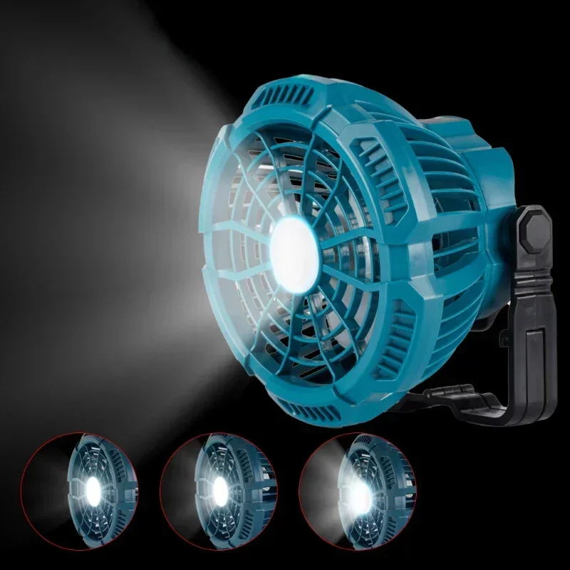 Gear Camping Fan Light with 9W LED Suitable for Makita 18V Lithium-ion Battery Portable Handheld Fan Lamp w/IR Remote