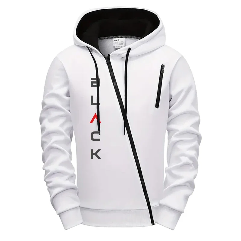 2025 venda quente dos homens agasalho com capuz moletom preto carta impressão zíper jaqueta jogger calças outono inverno casual moda outfit