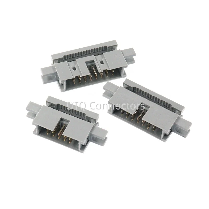 5PCS Crimping type simple ox horn 2.54mm gray cable socket with ear fixing DC3-10 14 16 40 50 64P