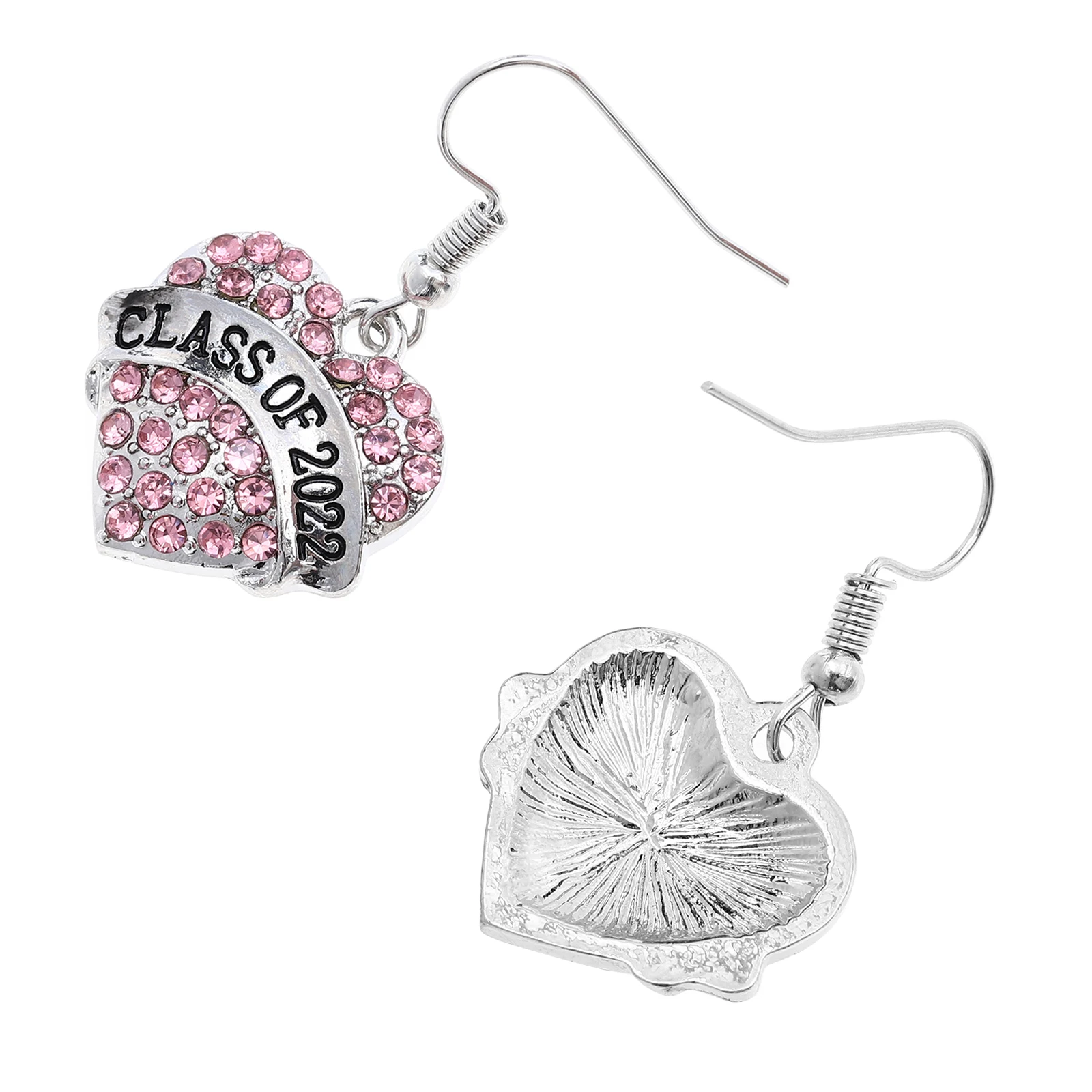 

Graduation Love Earrings Hand-crafted Crystal Heart-shaped Sturdy Rhinestones Safe Durable