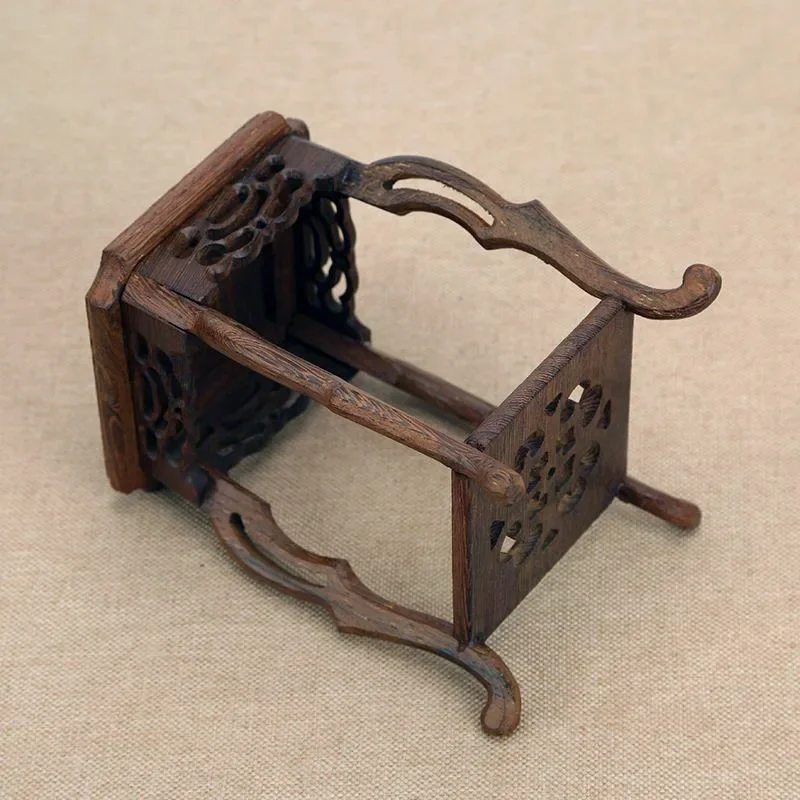قاعدة مربعة من Redwood Crafts Seahorse، اليشم الغريب، زهرة الحجر، ختم بونساي، وعاء الشاي، حامل خشبي، حامل زهور صغير