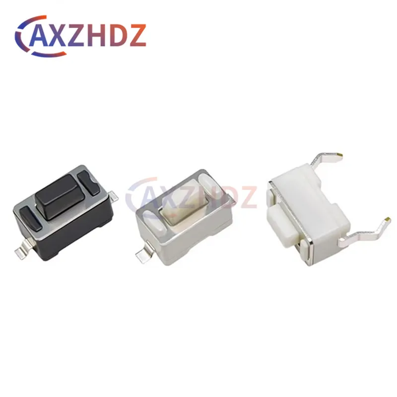 100PCS 2Pin SMD DIP DC12V 50mA 3X6X4.3/5MM Tact Switch Push Button Touch Micro Switch 3*6*5mm White Button
