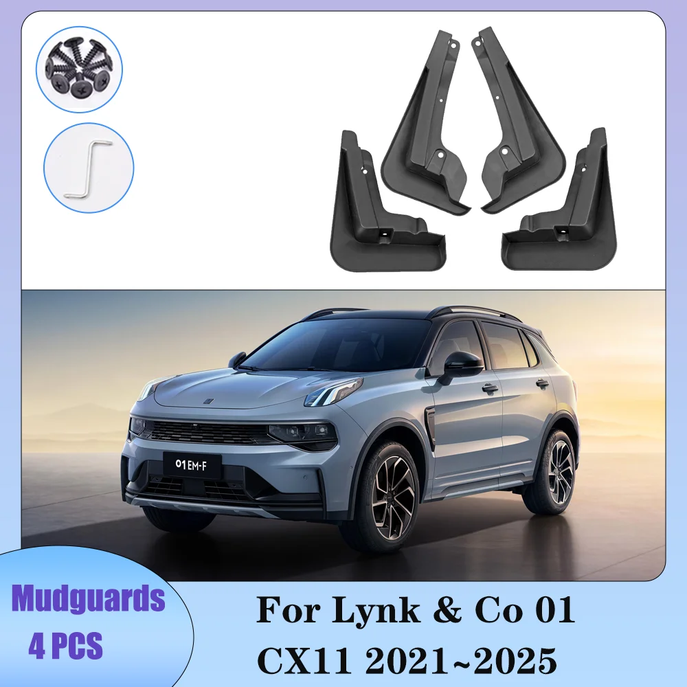 

Автомобильный брызговик для Lynk & Co 01 CX11 2021 ~ 2025 2022 2023 2024, брызговики, защитные крылья, брызговики, аксессуары, 4 шт.