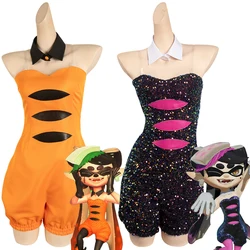 Callie Orange Cosplay Dress Costume Game Splatooning Roleplay Halloween Set Outfits Gloves Socking Headgear Women Party Suit