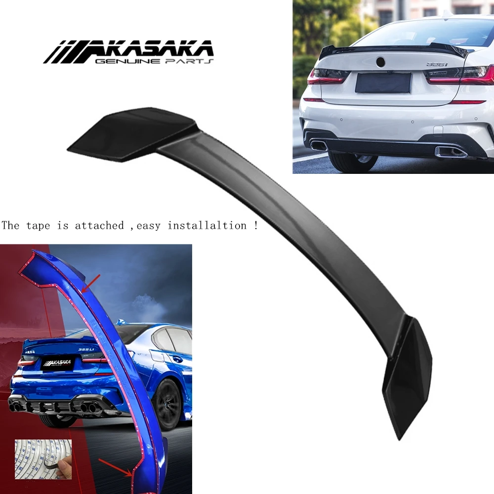 Rear Trunk Lid Spoiler Wing Tailgate Trim Splitter Flap Lip For BMW 3 Series G20 G28 330i M340i M Sport 2019-2021 AKASAKA