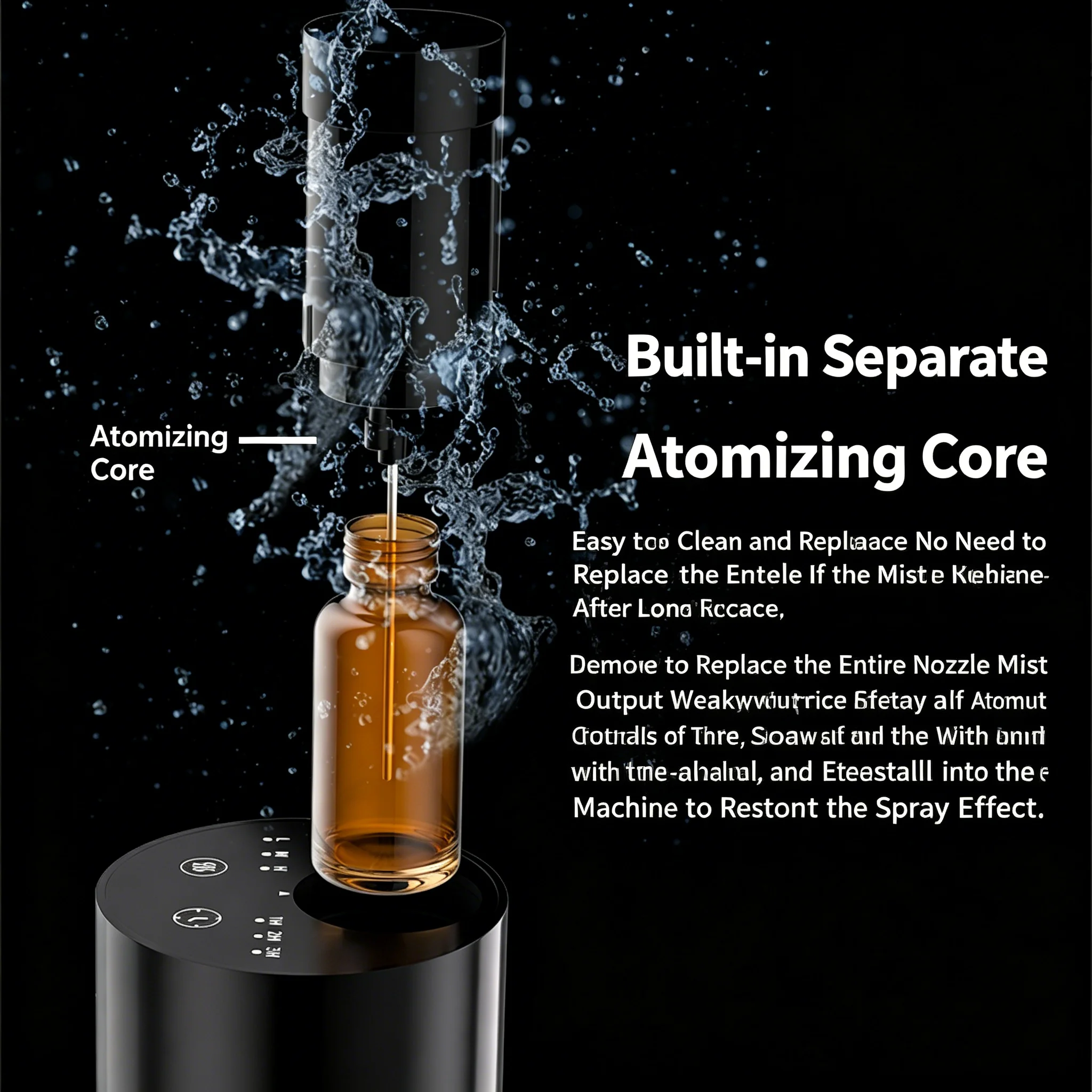 Portable Two-Fluid Atomization Car Fragrance Diffuser 2000mAh Battery Pure Essential Oil Aromatherapy Humidifier for Car Office