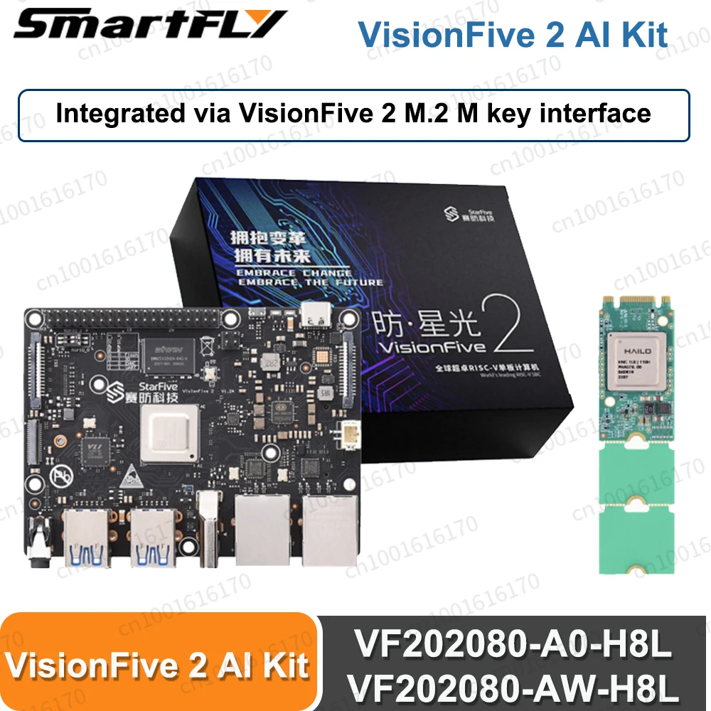 Visionfive 2 hailo Single Board Computer Set StarFive JH7110  Risc-v Development Board Hailo-8L M.2 AI Acceleration Modules