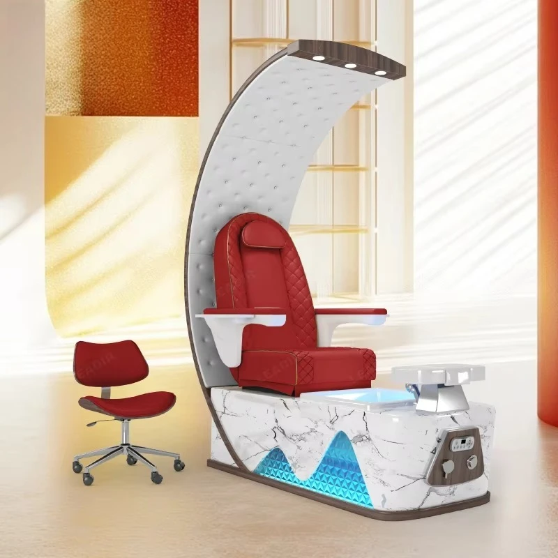 Luxury Beauty Nail Salon Electric Reclining Discharge Pump Pipeless Whirlpool Manicure Foot Spa Massage Pedicure Chair
