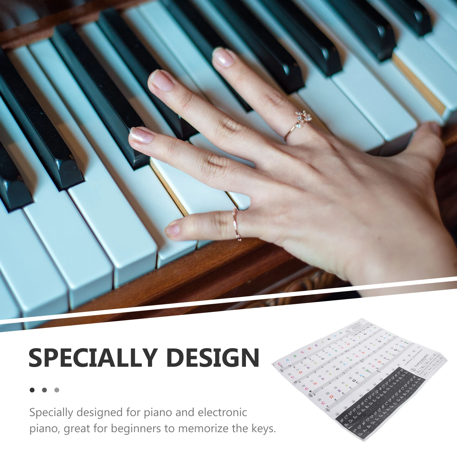 

Piano Stickers Baby Transparent Keyboard Numbered Note Removable Labels Electronic Organ