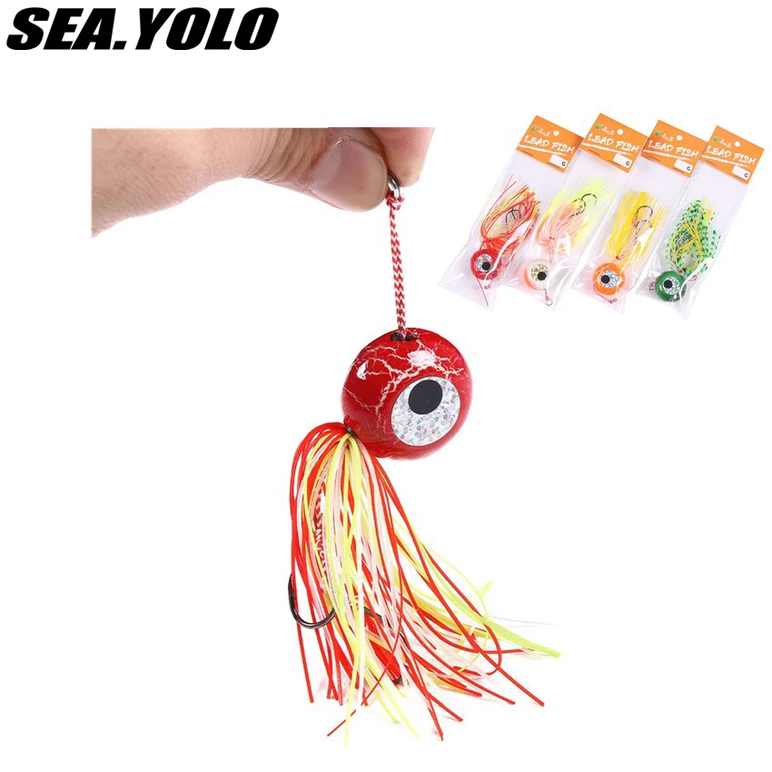 

Sea.Yolo 1Pcs Wire Bait Lead Sinker Big Head Lead Fishing Bait 20/40/60/80/100/120g Four Colors to Choose from Sea Fishing Lure