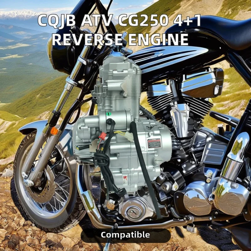 

CG250 4+1 Reverse Gear Water-Cooled 4-Stroke 250cc Motorcycle Engine CDI Ignition Electric Start Single Cylinder New Design