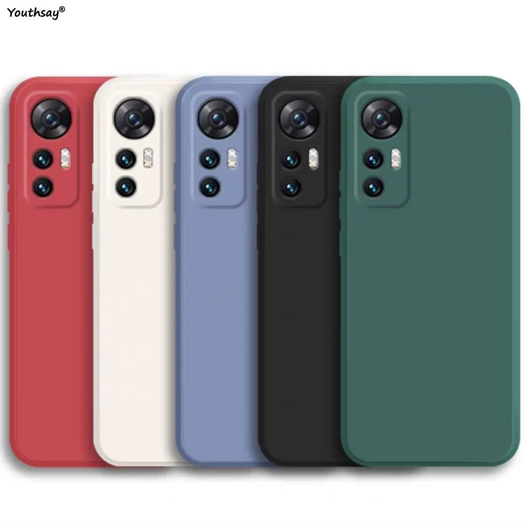 Funda de silicona líquida para móvil, carcasa suave y Original para Xiaomi 12 Lite, Mi 12, 13, 11 Lite, 11T