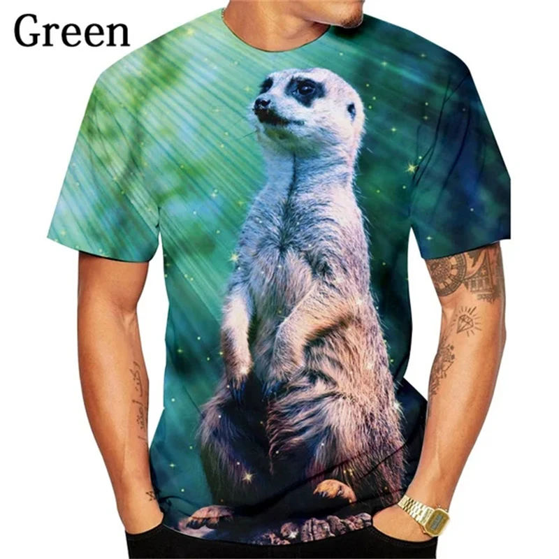 Meerkat Suricate 3D Print T Shirts Men O Neck T-shirt Womens Clothing Fashion Streetwear Funny Cute Kids Tee Shirts Short Sleeve