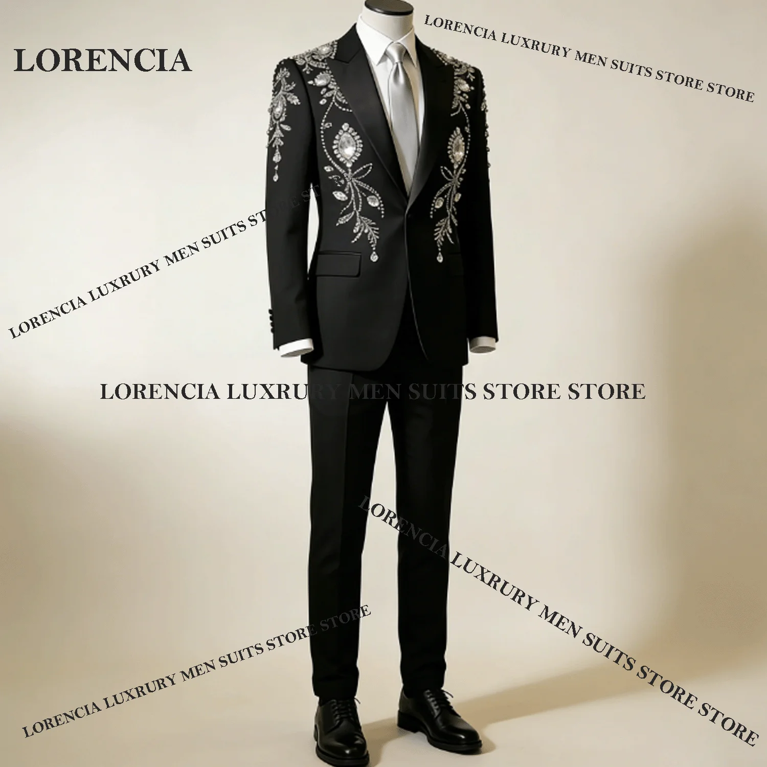 

Элитные мужские костюмы с кристаллами и стразами, индивидуальный пошив, 2 предмета, свадебные пиджаки для жениха, ручная работа, приталенный крой, мужская одежда, свадебные смокинги.