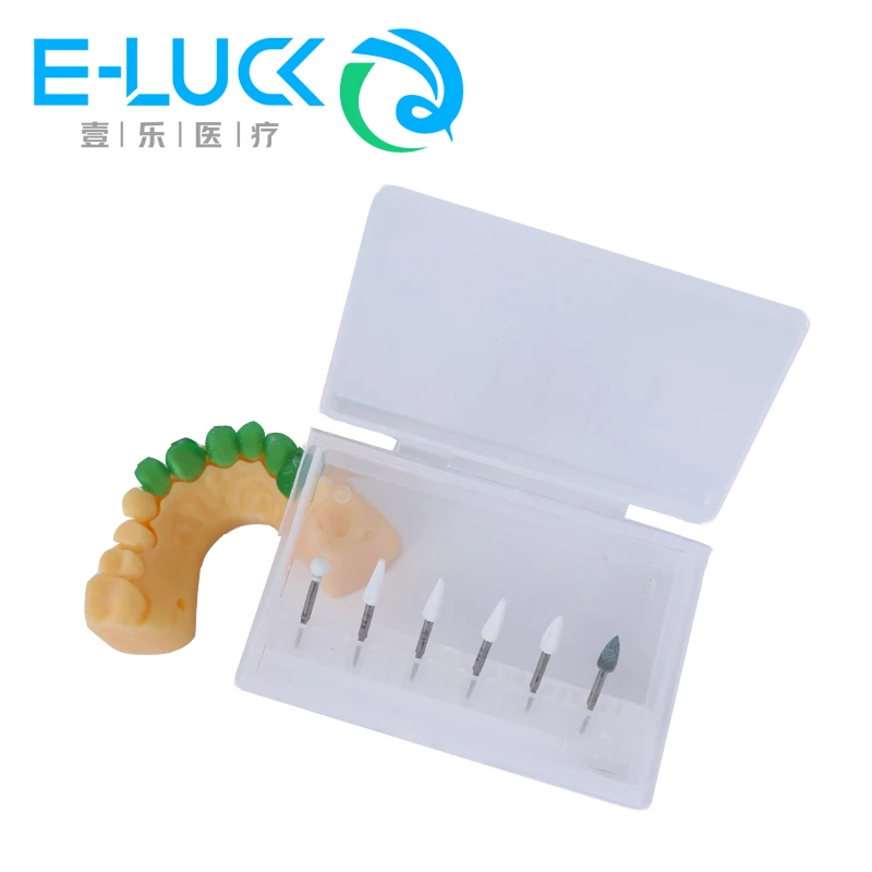 

6pcs/set Dental White Stone Burs FG Polishing Drills Silicone Point Composite Finish And Polish kit Dentist Tools