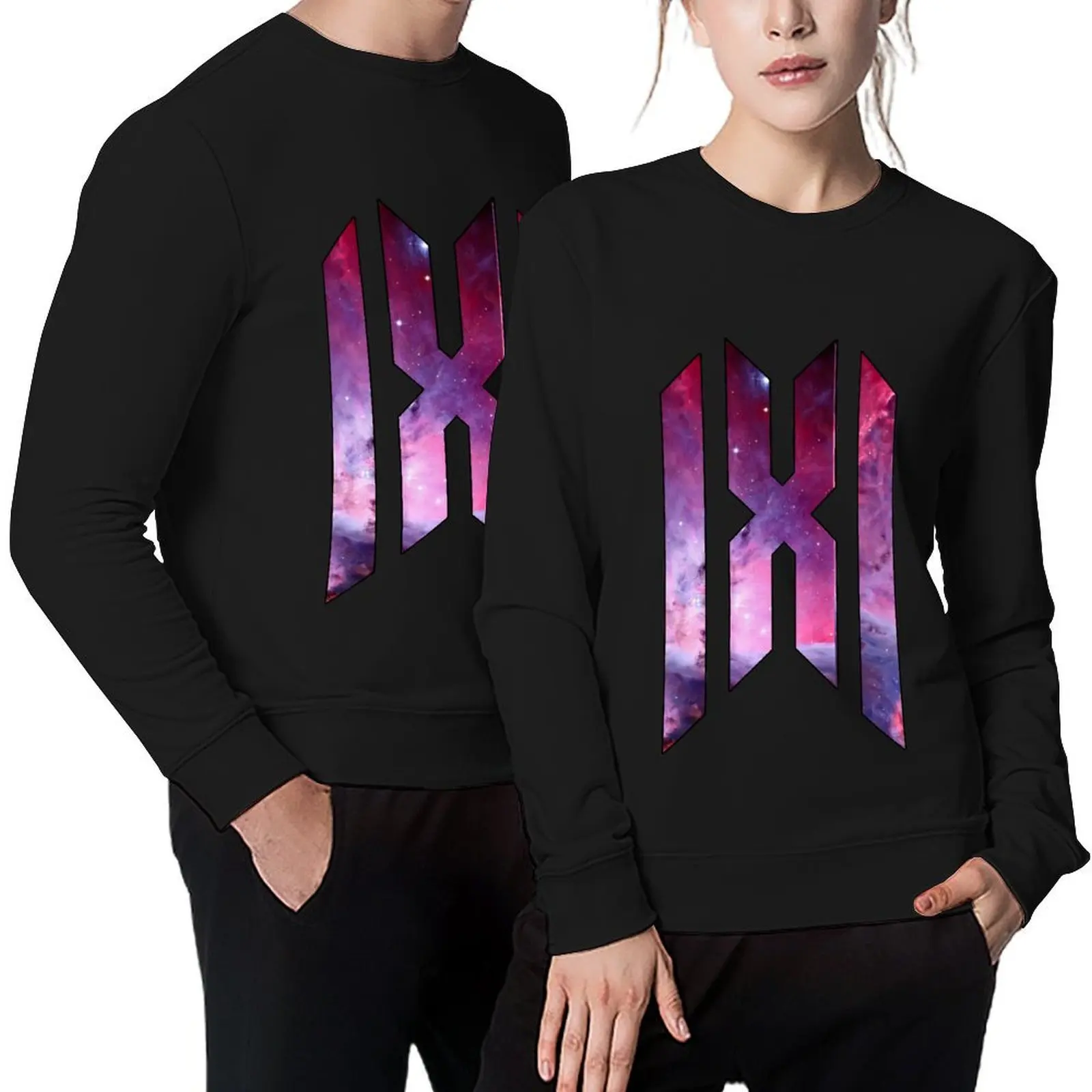 

Monsta X Logo (Purple-Red Galaxy) Pullover blouse tracksuit men autumn autumn jacket men oversize sweatshirt